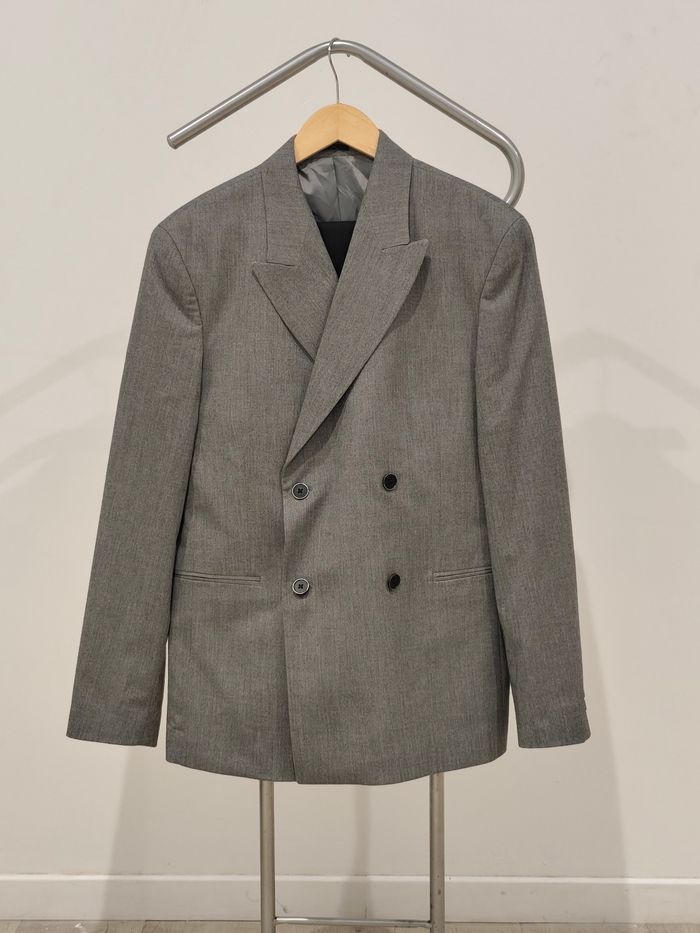 Veste de costume croisé gris Devred