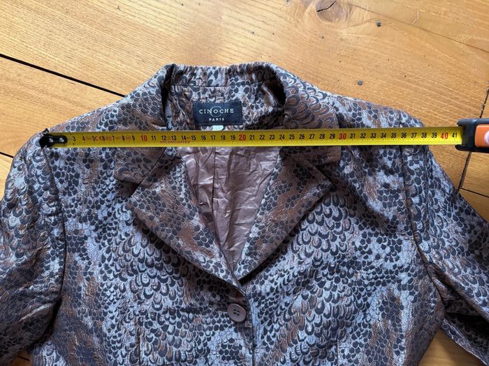 Veste de blazer cinoche marron en très bon état taille 36 - photo numéro 10