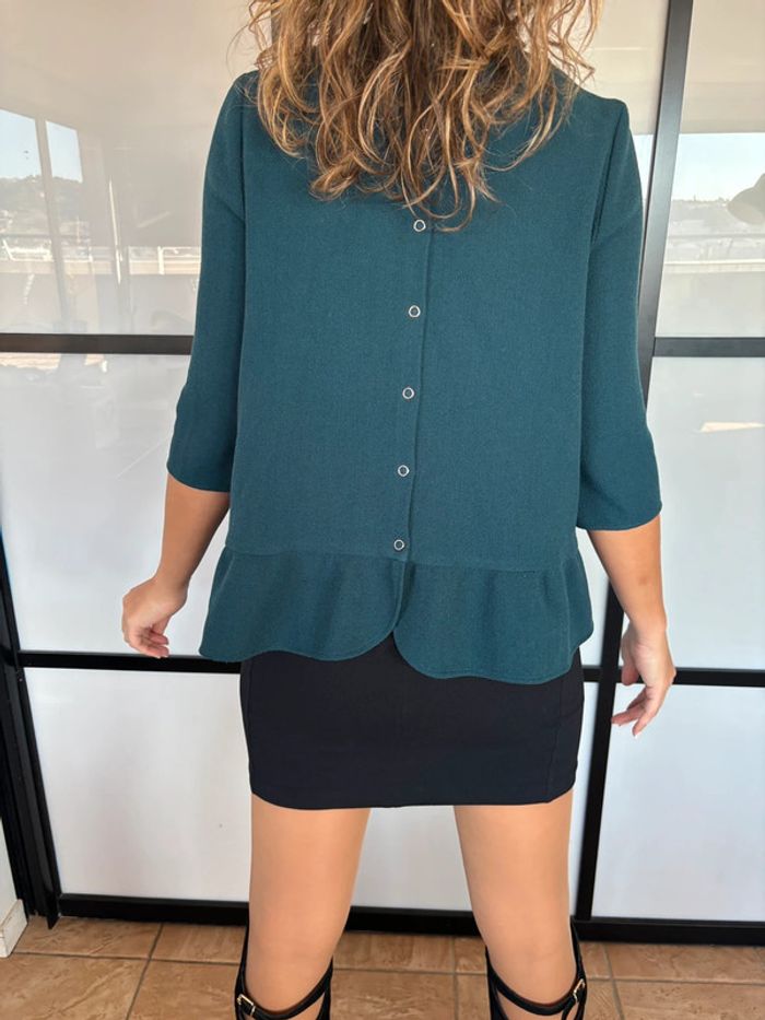 Superbe blouse en laine ba&sh couleur forêt T2 - photo numéro 3