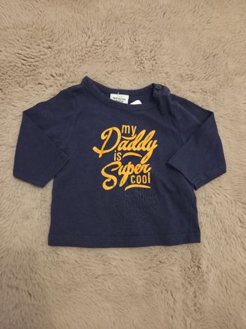 T-shirt bébé 3 mois Tape à l'œil bleu message tres bon etat