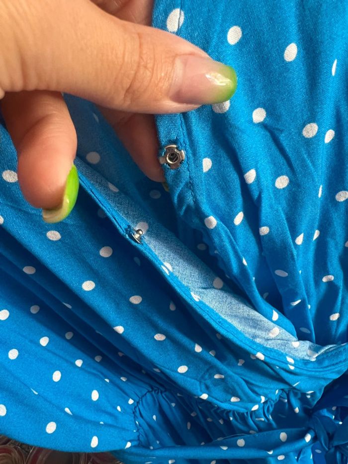 Robe à pois bleu et blanche - photo numéro 2