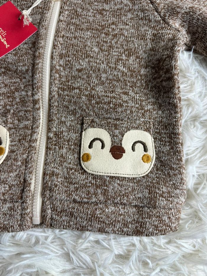 Gilet zippé marron du pareil au même taille 6 mois - photo numéro 2
