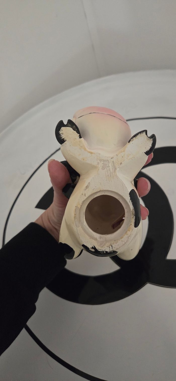 Tirelire vache rigolote en céramique  déco campagne vintage – très bon état - photo numéro 6