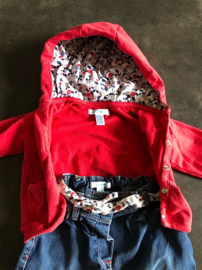 Ensemble jean et gilet obaibi fille 12 mois - photo numéro 2