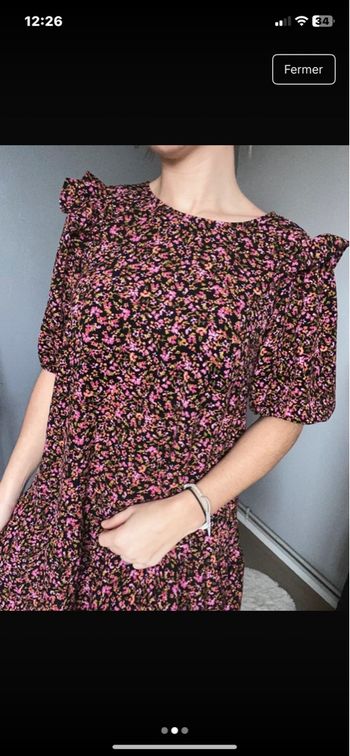 Robe noir à fleur rose h&m taille s
