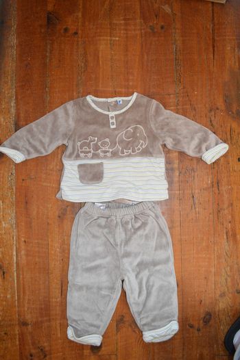 Ensemble 2 pièces velours 9 mois