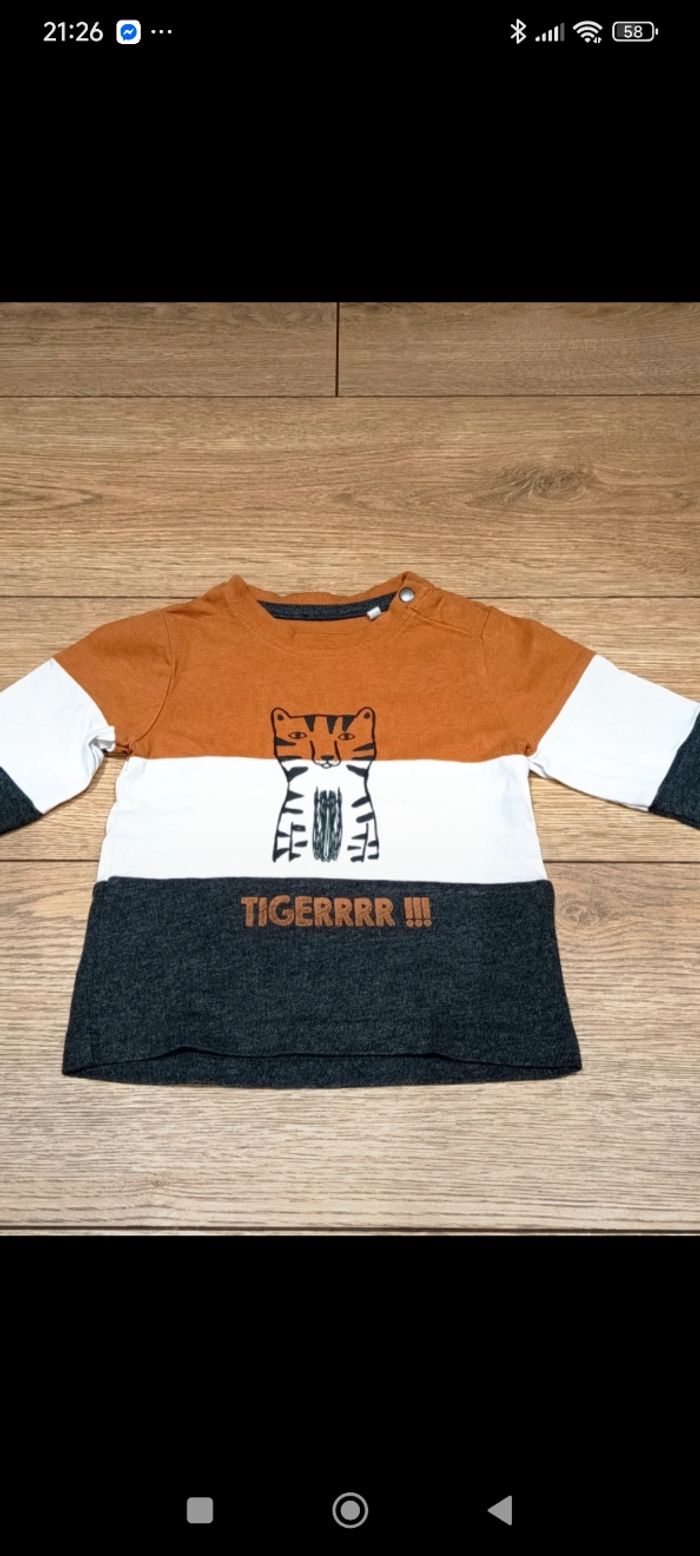 Lot T-shirts manches longues taille 9 mois - photo numéro 5