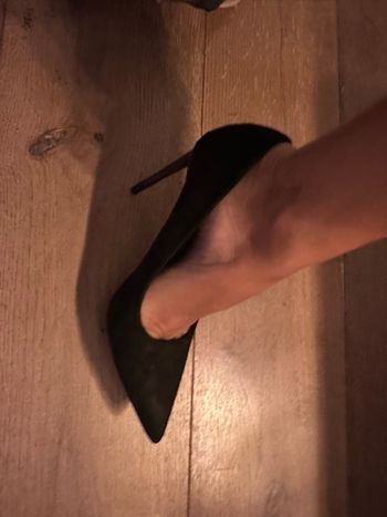 Paire escarpins Zara noirs daims talons léopard -40