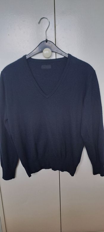 Pull bleu marine col V classique Caroll - Taille 34