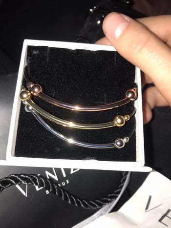 Bracelet haute fantaisie 3 rangs tricolores Venizi