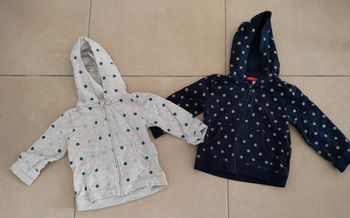 Lot de 2 sweat zippé à capuche 86 cm