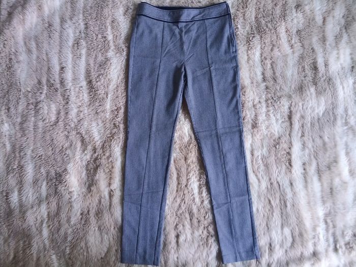 Pantalon 7/8 ème confortable et chic pied de poule T38 -Camaieu
