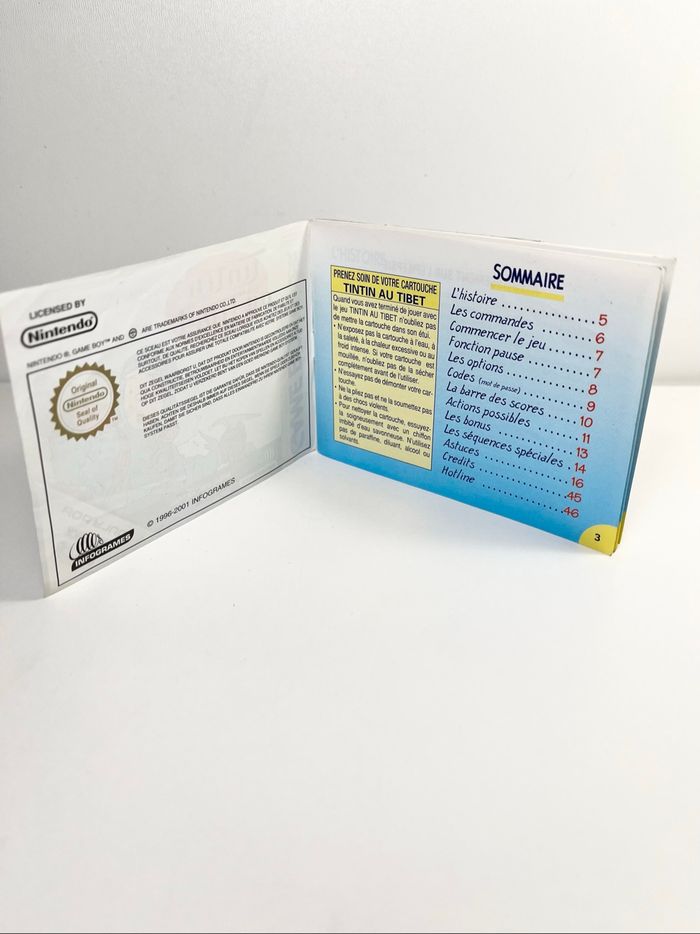Notice Tintin au Tibet - Game Boy Color - photo numéro 3