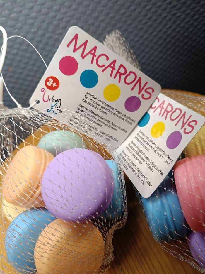 Lots de deux sachets de macarons pour dinette - photo numéro 2