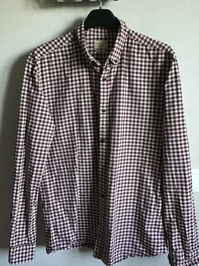 Chemise Homme Marque Selected à carreaux Bordeaux