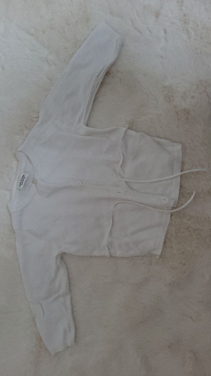 🍼 Gilet blanc Tape à l’œil – Taille 3 mois