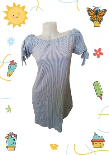 Robe rayé bleu et blanc