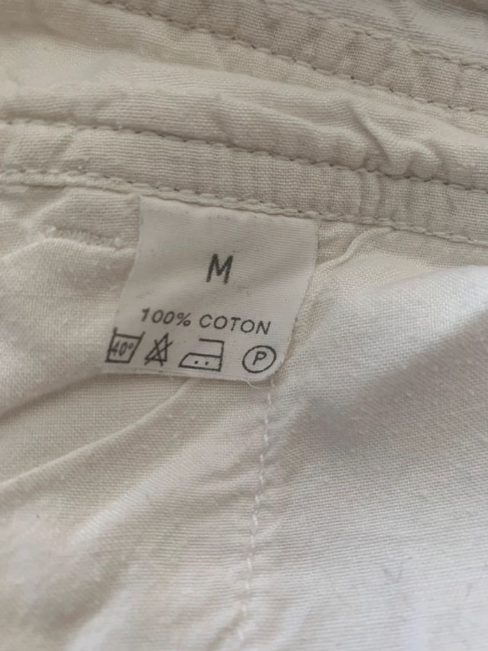 Salopette courte vintage 90’ en jean blanc Lulu Castagnette - photo numéro 7