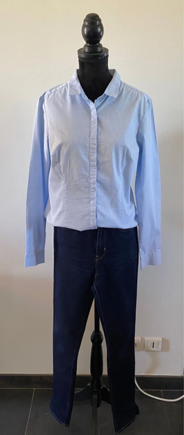 Chemise Kiabi blanche et bleue à rayures taille 40 - photo numéro 16