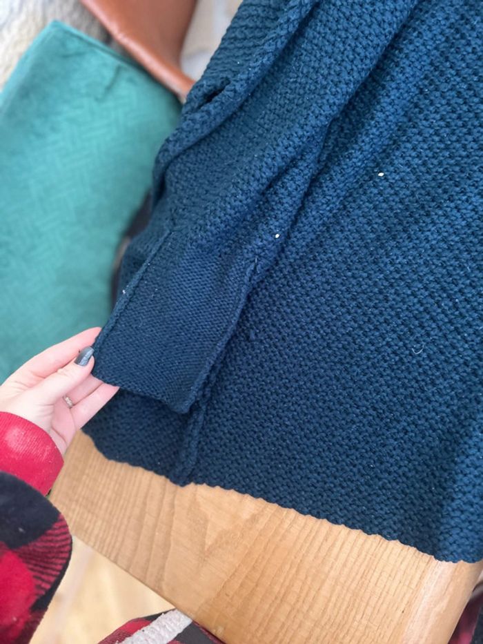 Gilet hiver it hippie femme bleu marine oversize long T.U S M 36 38 40 - photo numéro 2