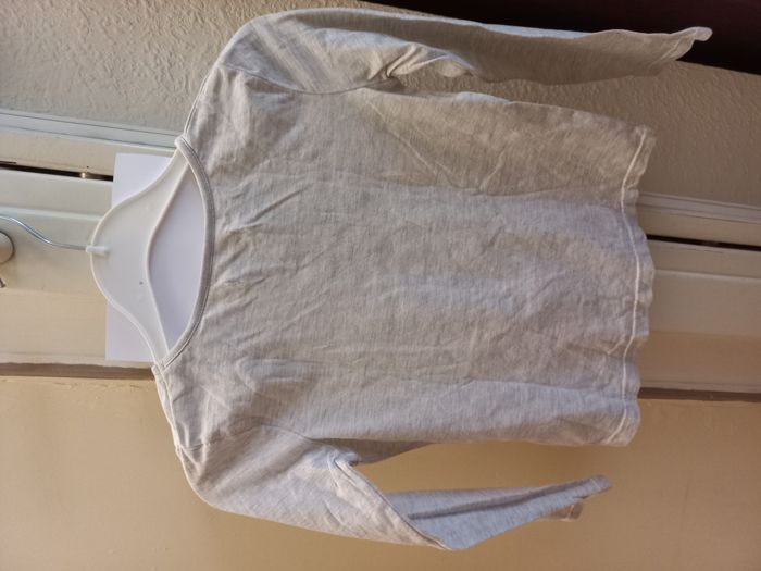 T-shirt fille manches longues - beige/gris - 5 ans - Okaîdi - photo numéro 2