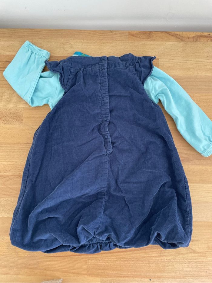 Ensemble 18 mois robe et t-shirt tons bleus - photo numéro 8
