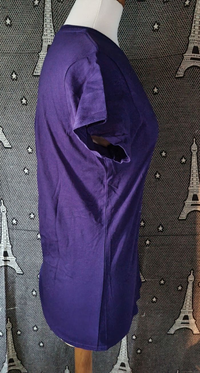 T-shirt violet imprimé Sushis 🍣 taille L - photo numéro 3