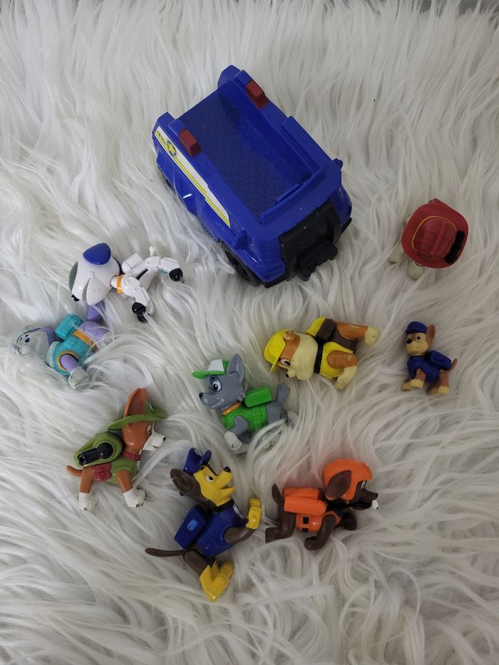 Lot Figurines Pat' Patrouille + Véhicule - photo numéro 2
