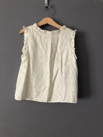 Bonpoint 🍒 haut + short en lin beige doré 8 ans