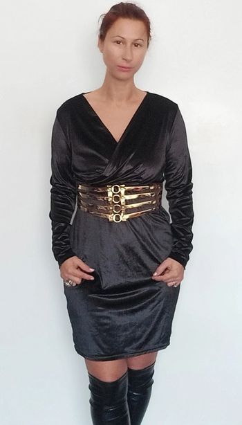 Robe de soirée en velours noir taille 40