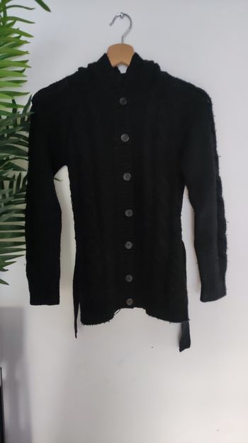 Long gilet grosse maille