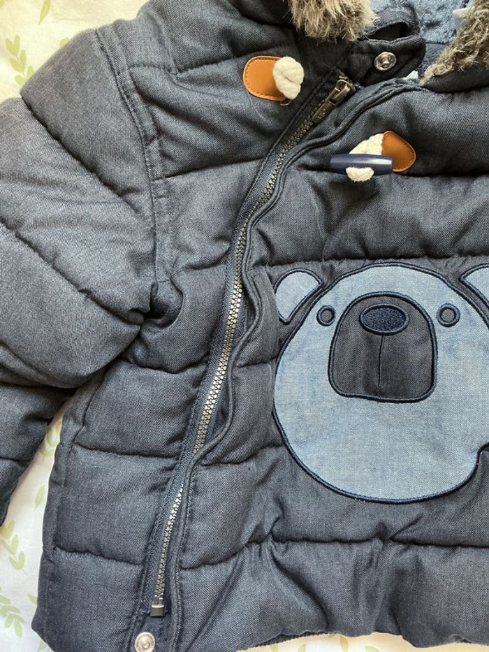 doudoune à capuche avec fourrure doublée polaire marine 23 mois obaibi - photo numéro 6