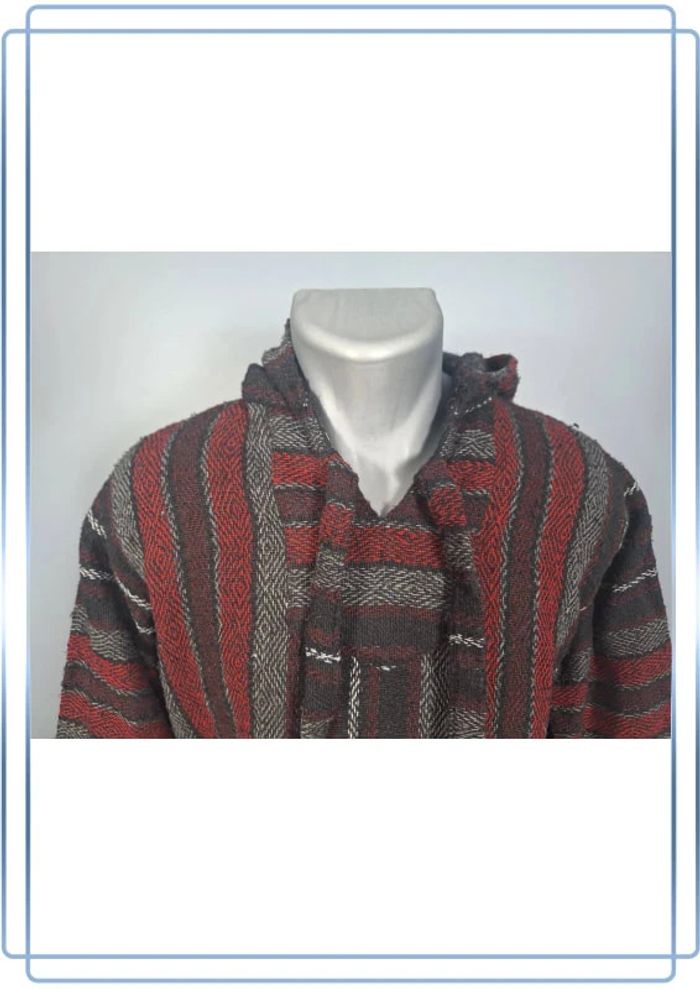 sweat a capuche / Hoodie/baja/poncho mexicain - taille M - homme - multicolore / fait main 251 - photo numéro 2