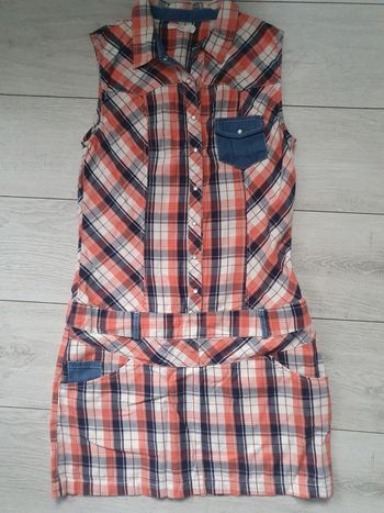 Robe Courte Sans Manches à Carreaux
