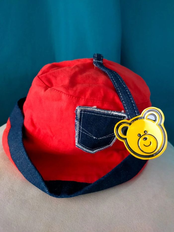 Bob enfant rouge & denim – Tailles 53 cm