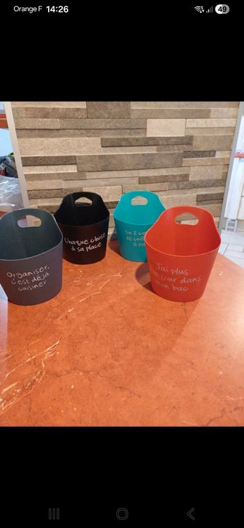 Lot de 4 pots de rangement 