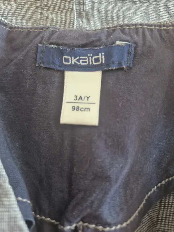 Gilet garçon 3 ans Okaïdi coton gris bleu coton élasthanne - photo numéro 2