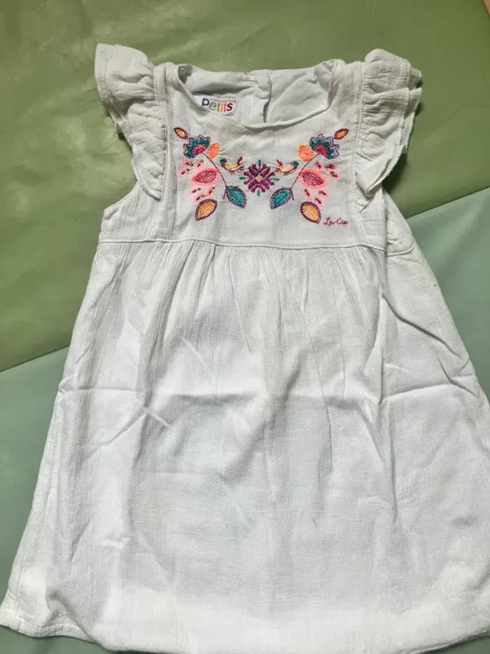 Jolie ensemble gilet et robe blanche été 24 mois La Compagnie des Petits - photo numéro 2