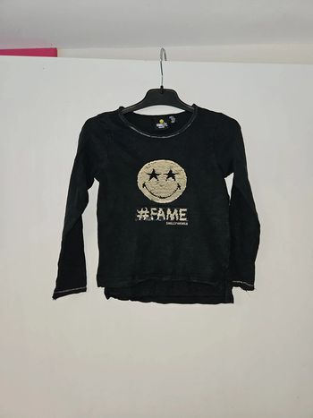Tee-shirt manche longue fille à sequins 6 ans