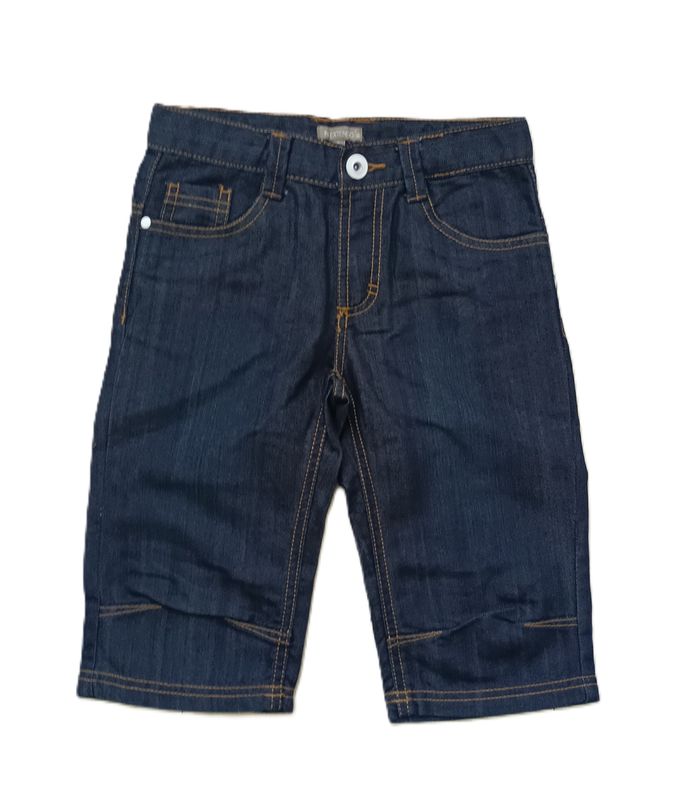 Bermuda jean bleu marine. Short long. In Extenso. Coton. Polyester. Taille 8 ans. 125 - 131 cm - photo numéro 1
