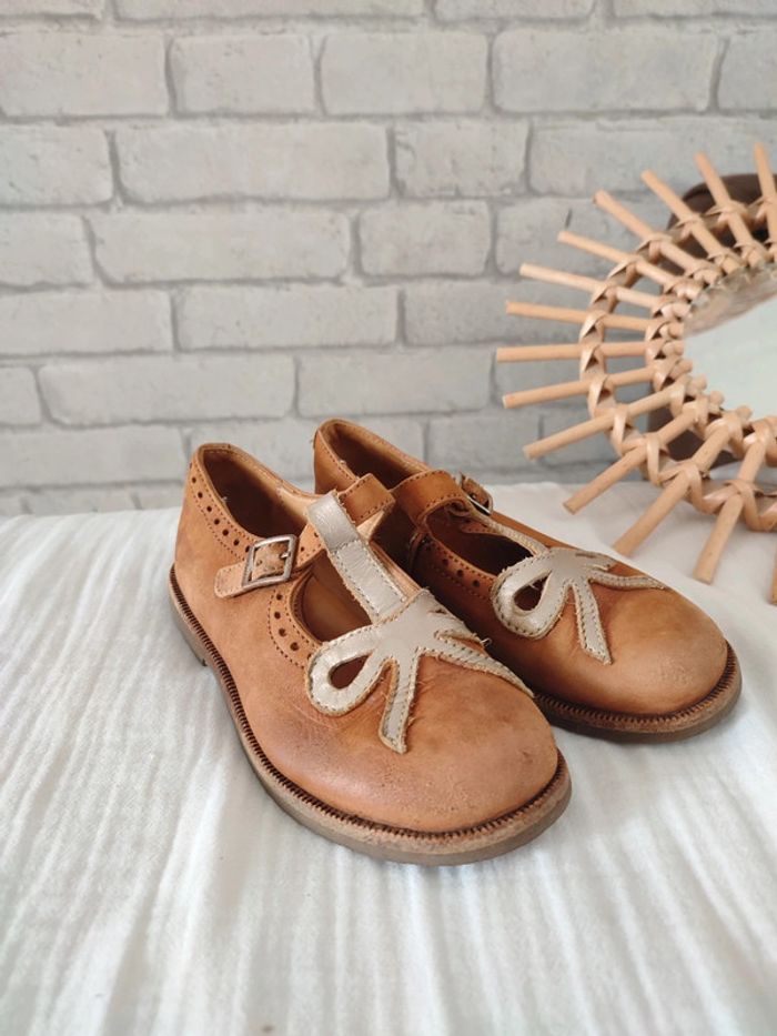 Salomés en cuir camel & doré – Zecchino d’Oro (Pointure 27)