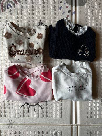 Lot de pull bébé fille 12 mois 