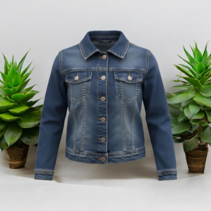 Veste en jean 6 ans Vertbaudet bleu marine - photo numéro 2