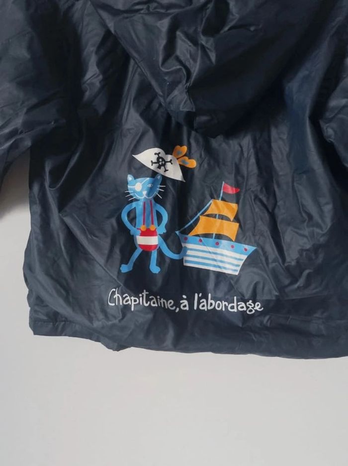 Imperméable capuche bleu marine jaune - photo numéro 6