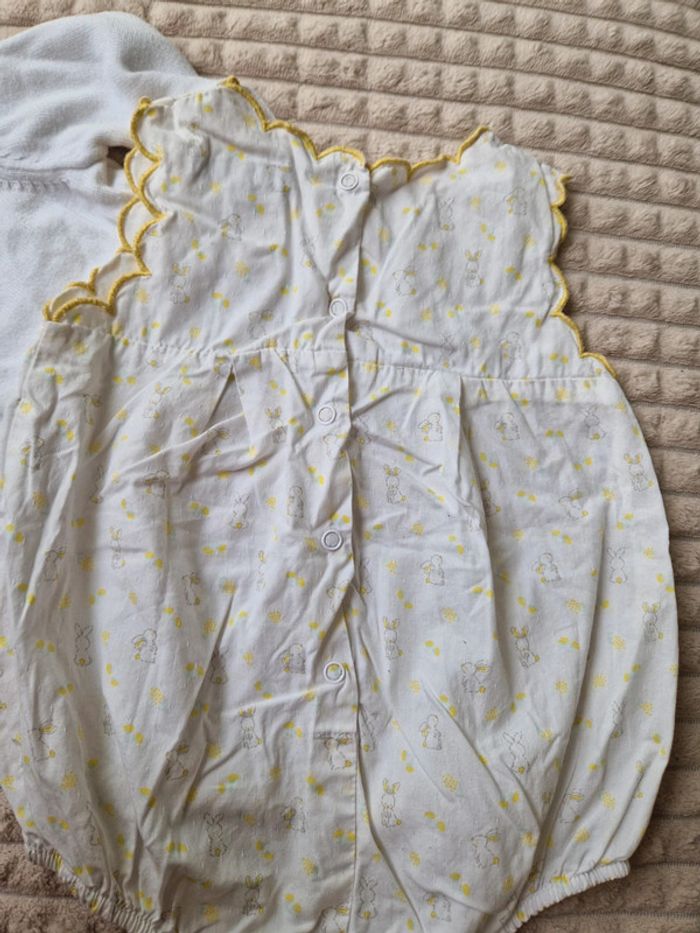 Ensemble barboteuse et gilet blanc bébé fille sergent major - photo numéro 3