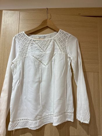 Blouse promod voile de coton brodée M