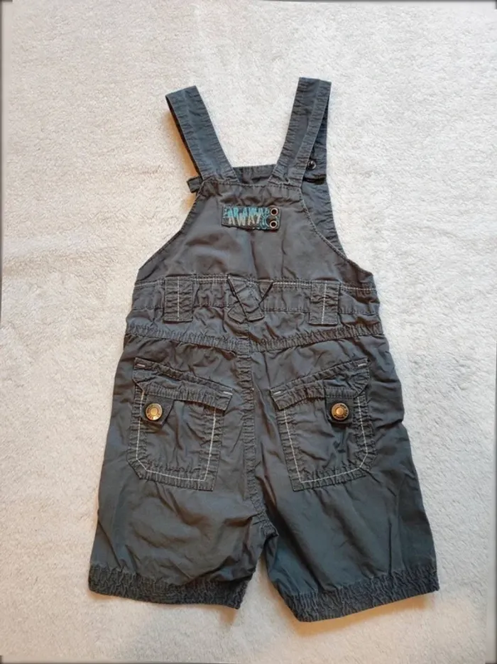 Salopette short grise foncé 12 mois - photo numéro 2