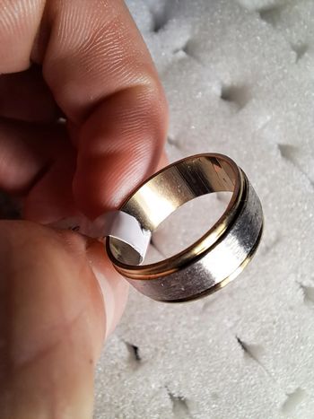 Bague acier inoxydable dorées