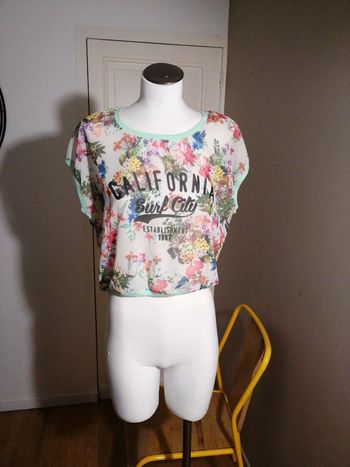 T-shirt transparent fleuri Taille M
