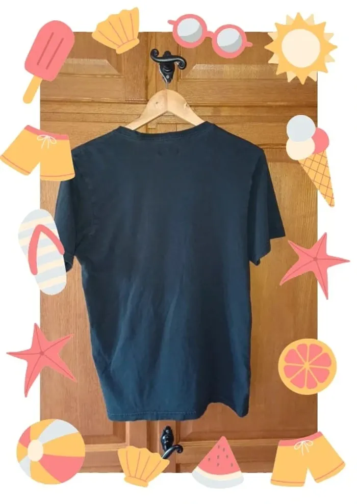 Tee shirt noir manches courtes homme taille S - photo numéro 6